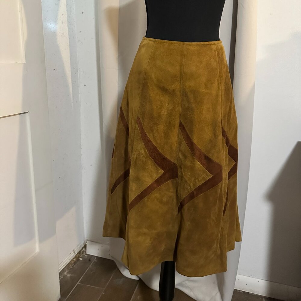 Retro Boho Suede Skirt - Vintage